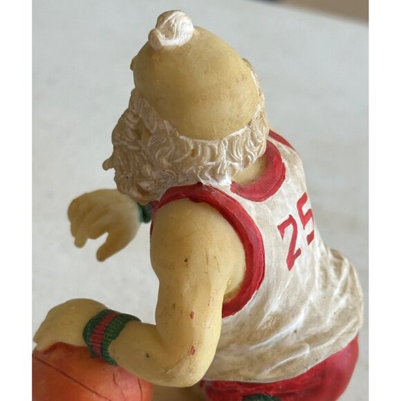 Santa Claus Playing Basketball Sports Holiday Ceramic Figurine 5" Tall (READ) - Picture 7 of 13